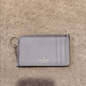 Kate Spade Light Gray Card Wallet with Owl Design